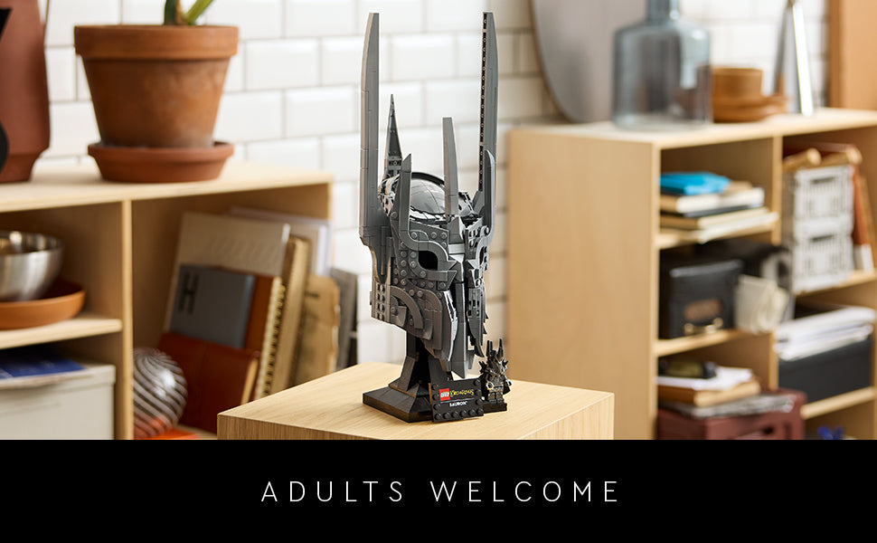 LEGO Icons The Lord of the Rings: Sauron's Helmet - Juego de construcción para adultos, mayores de 18 años - Dormitorio, oficina en casa, decoración de estante de libros, con minifigura Sauron, regalo