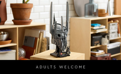 LEGO Icons The Lord of the Rings: Sauron's Helmet - Juego de construcción para adultos, mayores de 18 años - Dormitorio, oficina en casa, decoración de estante de libros, con minifigura Sauron, regalo