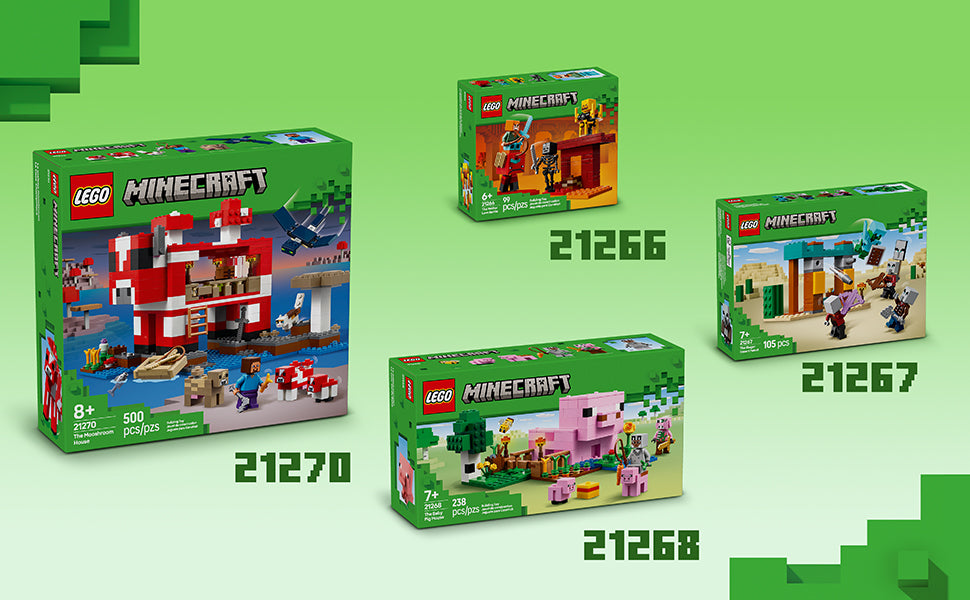 LEGO Minecraft La Expedición Minera del Armadillo - Figuras de Juguete y Set de Juego - Juguete de Construcción de Minecraft para Niños, Niños y Niñas, Mayores de 8 años - con Figuras de Juegos para