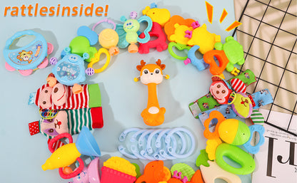 Cocurb Juego de 30 piezas de juguetes de bebé de alto contraste para bebés, sonajeros, juguetes de dentición y calcetines de muñeca, adecuado para 6 meses, regalo perfecto para bebés para niños y