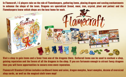 Juego de mesa Flamecraft | Juego de estrategia de fantasía de dragones para la diversión familiar para niños y adultos a partir de 10 años 1-5 jugadores Tiempo de juego promedio 60 minutos Hecho por