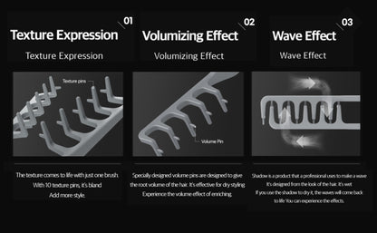 FORBEAUT Shadow - Cepillo de pelo para hombre, diseño curvado ventilado, hace que los hombres se sientan más cómodos, el cabello frontal añade volumen, expresión de textura, efecto ondulado