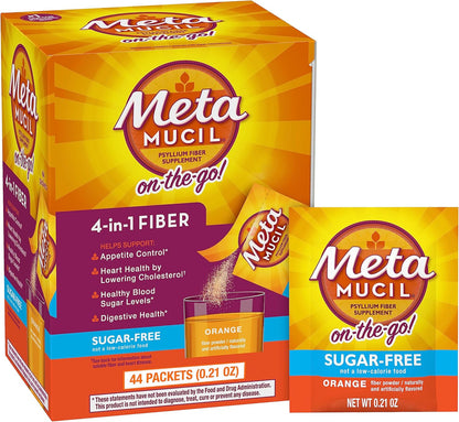 Metamucil Paquetes para llevar, sin azúcar, 44 paquetes, suplemento...