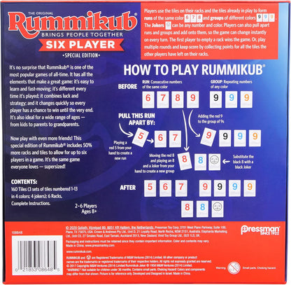 Rummikub Edición para seis jugadores, el clásico juego de fichas Ru...