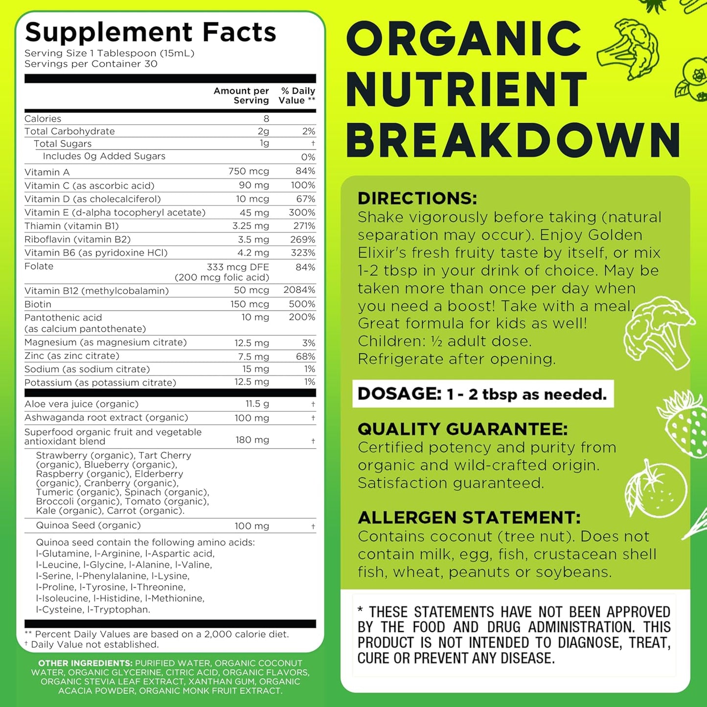 BoostMe Golden Elixir Multivitamínico líquido \u2013 Vitaminas diar...