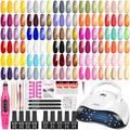 YALSYNY Kit de esmalte de uñas de gel con lámpara de uñas UV, kit d...