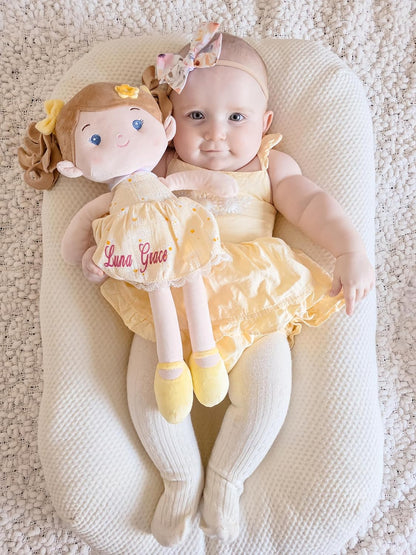 LeyaDoll Muñeca de bebé suave de felpa (40.6 cm), mi primera muñeca...
