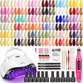 YALSYNY Kit de esmalte de uñas de gel con lámpara UV y brocha, kit...