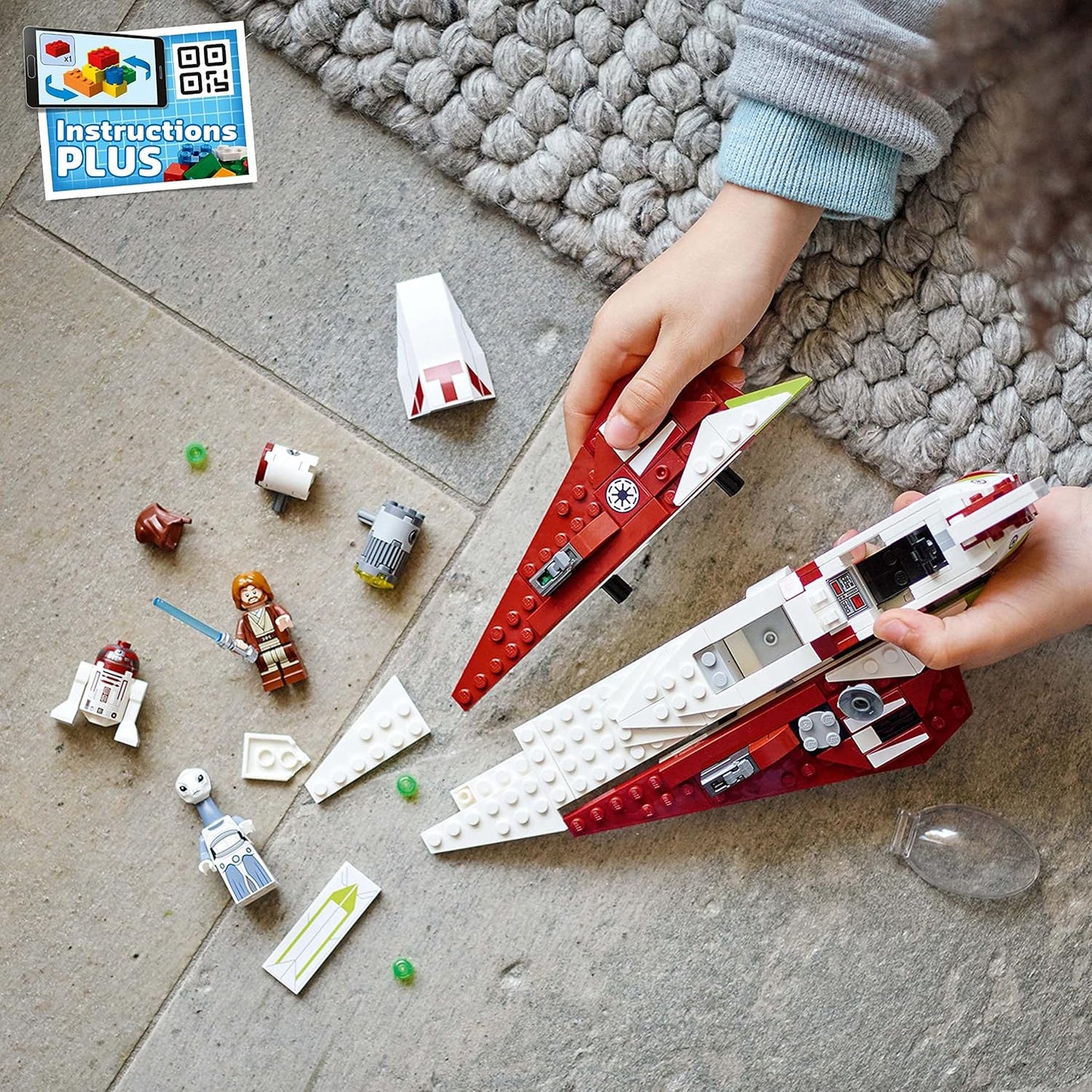 Set de juguete de construcción LEGO Star Wars OBI-Wan Kenobi's Jedi Starfighter 75333 - Incluye minifiguras, sable de luz, nave estelar clon de El Ataque de los Clones, gran regalo para niños, niños y