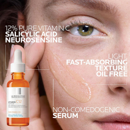La Roche-Posay Suero puro de Vitamina C al 12% para cara con ácido...
