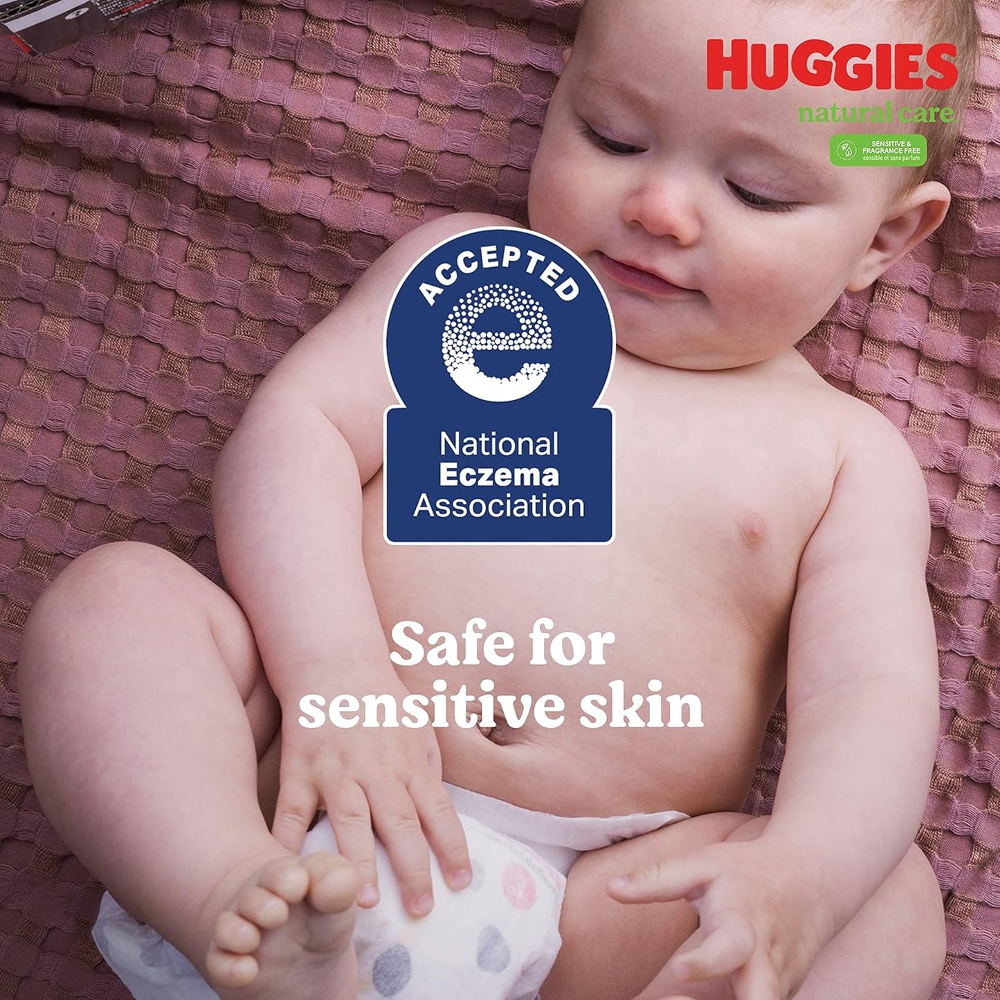 Huggies Natural Care Sensitive Toallitas para bebé, sin perfume, hipoalergénicas, 99% de agua purificada, 3 paquetes abatibles (168 toallitas en total)