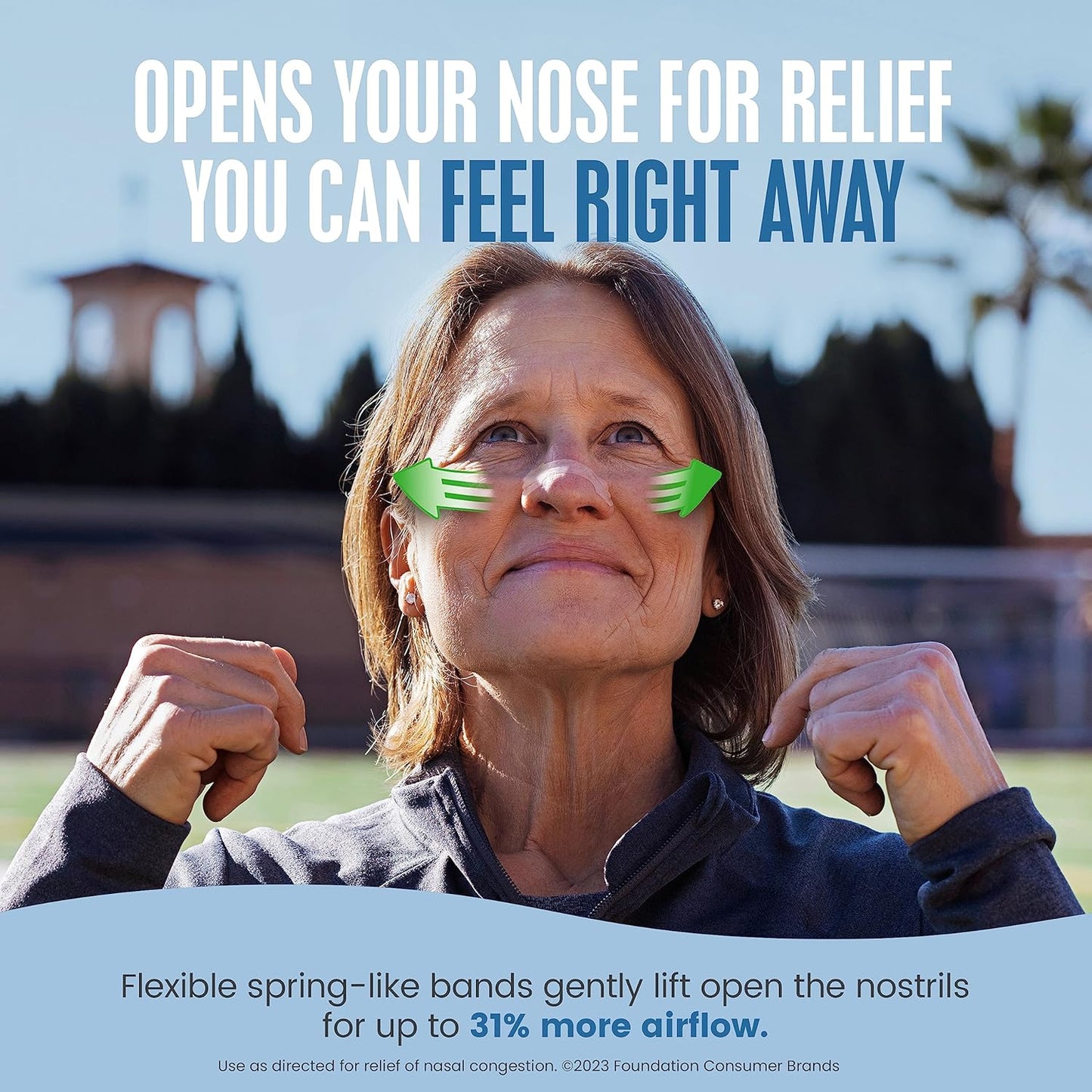 Breathe Right Bandas Nasales | Fuerza Extra | Transparentes | Para Piel Sensible | Solución Sin Fármacos para Ronquidos y Alivio de la Congestión Nasal Causada por Resfriados y Alergias | 44 Unidades