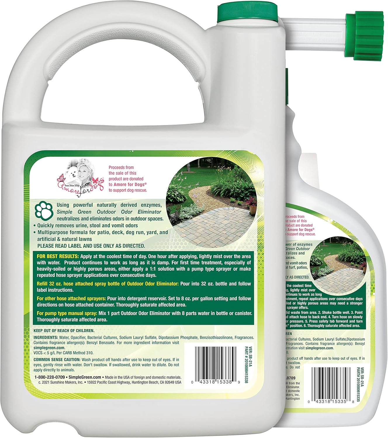 Simple Green Eliminador de olores al aire libre para mascotas, perr...