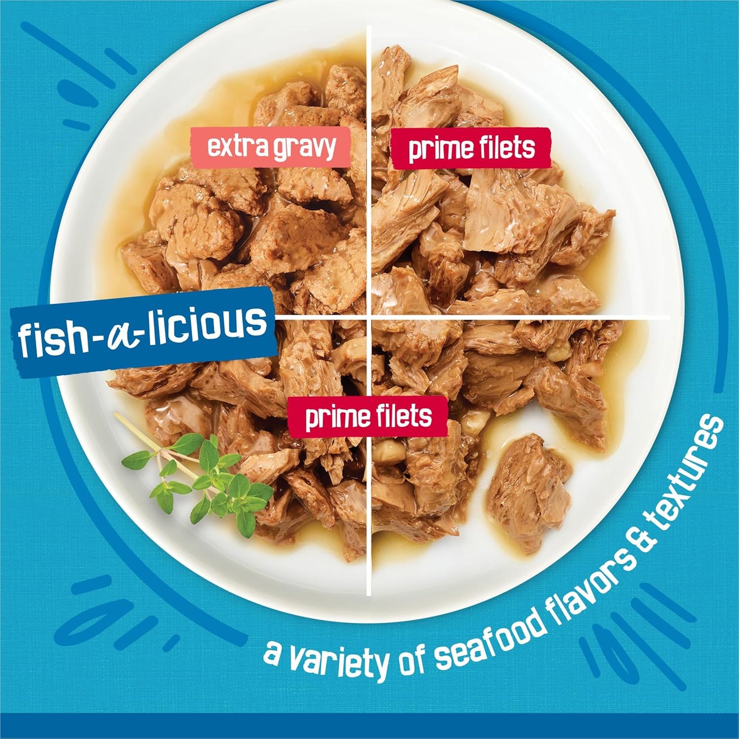 Purina Friskies - Paquete variado de comida húmeda para gatos Fish-...
