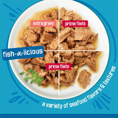 Purina Friskies - Paquete variado de comida húmeda para gatos Fish-...