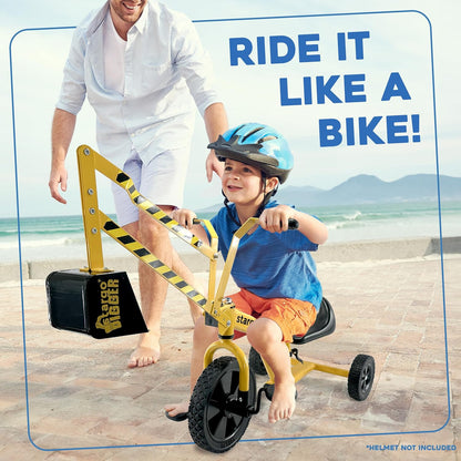 stargo Excavadora de juguete para niños con arena, triciclo con ped...