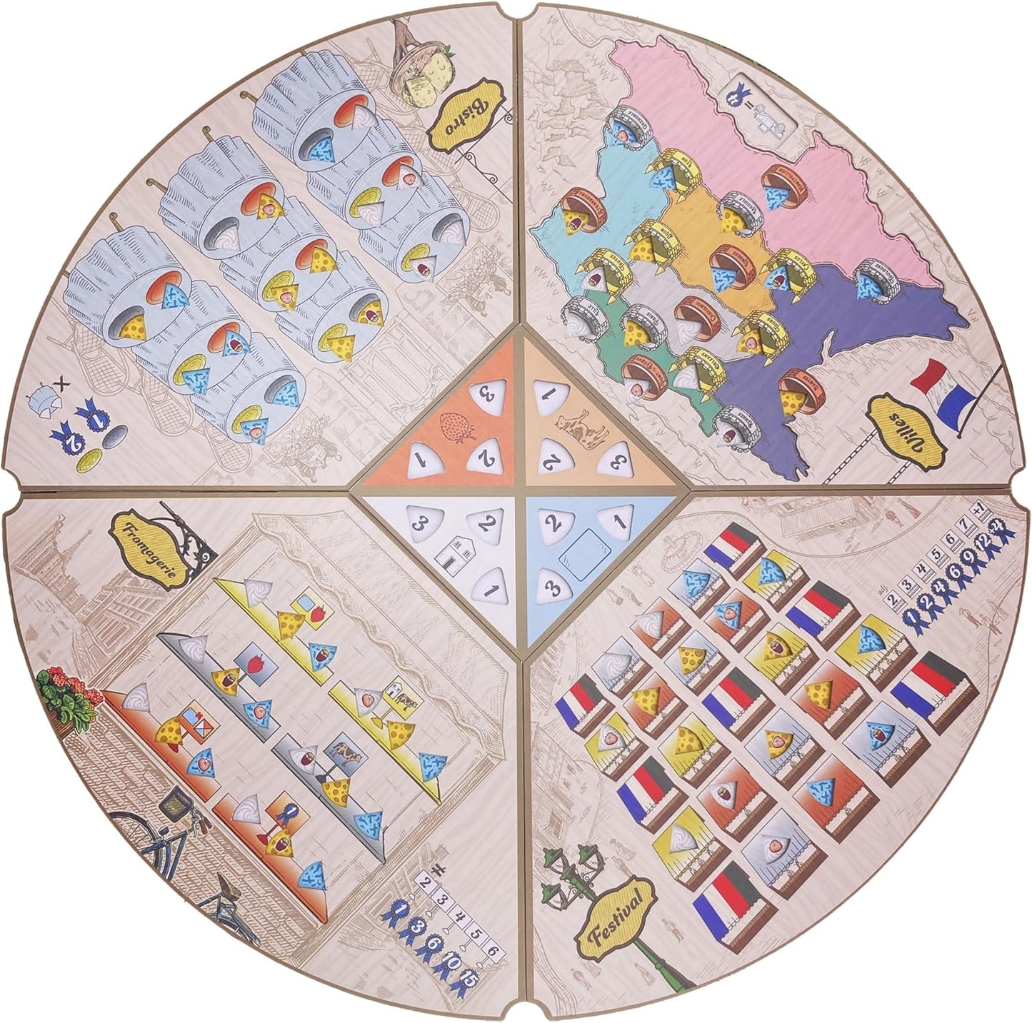 Juego de mesa Fromage – Juego de estrategia de elaboración de queso francés, colocación de trabajadores, juego de gestión de recursos para adolescentes y adultos, a partir de 14 años, 1-4 jugadores, 30 minutos de tiempo de juego, fabricado por R2i Games