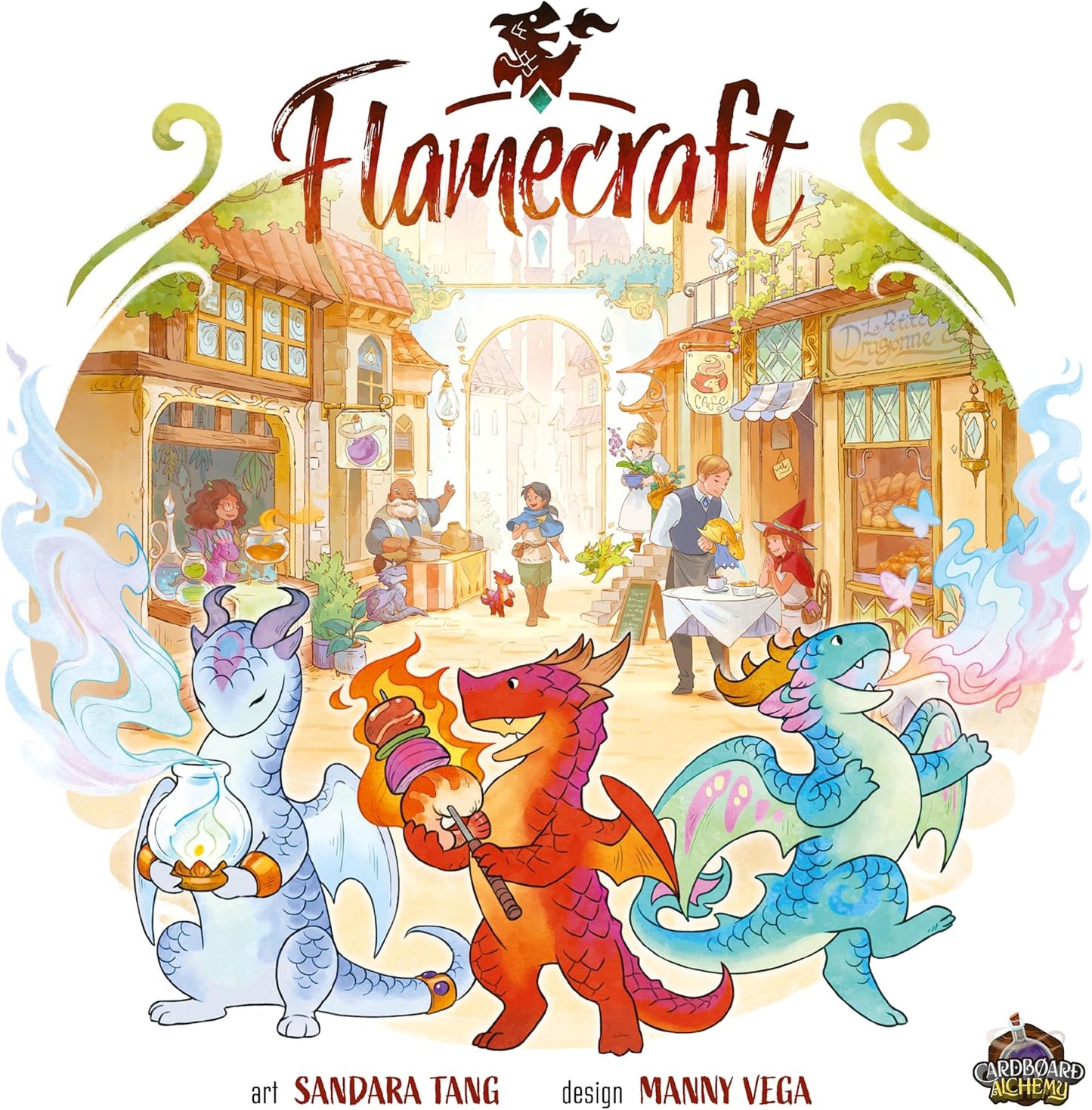 Juego de mesa Flamecraft | Juego de estrategia de fantasía de dragones para la diversión familiar para niños y adultos a partir de 10 años 1-5 jugadores Tiempo de juego promedio 60 minutos Hecho por