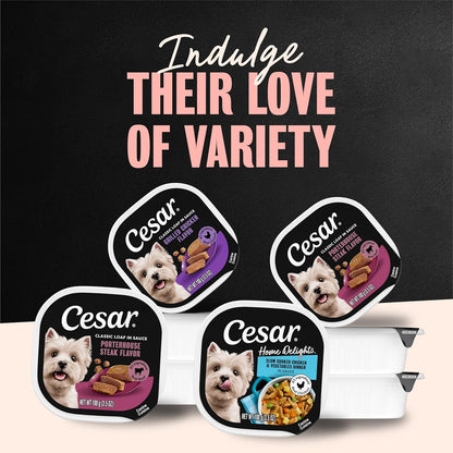 Cesar Home Delights - Comida húmeda para perros adultos, pollo y ve...