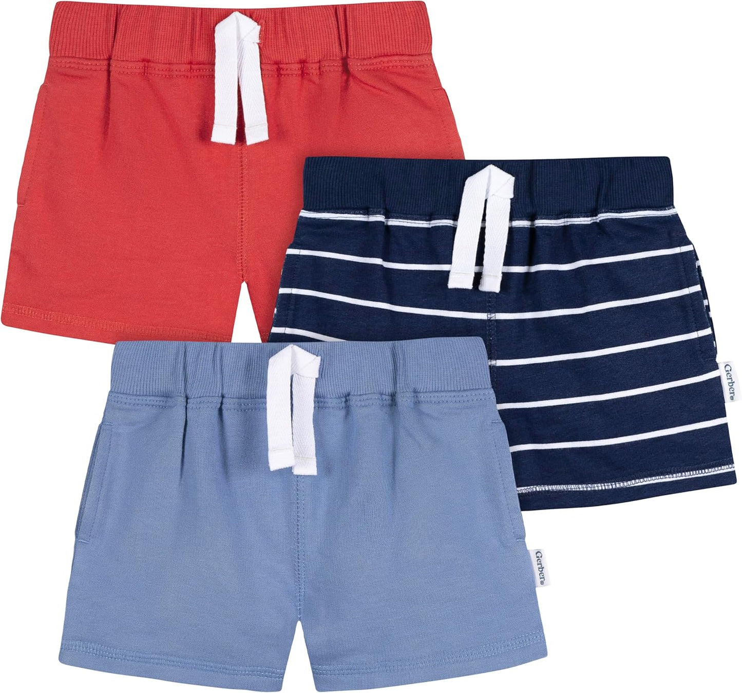 Gerber Paquete de 3 pantalones cortos de punto para bebé niño