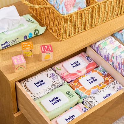 Hello Bello Toallitas premium, diseñadas para pieles sensibles con...