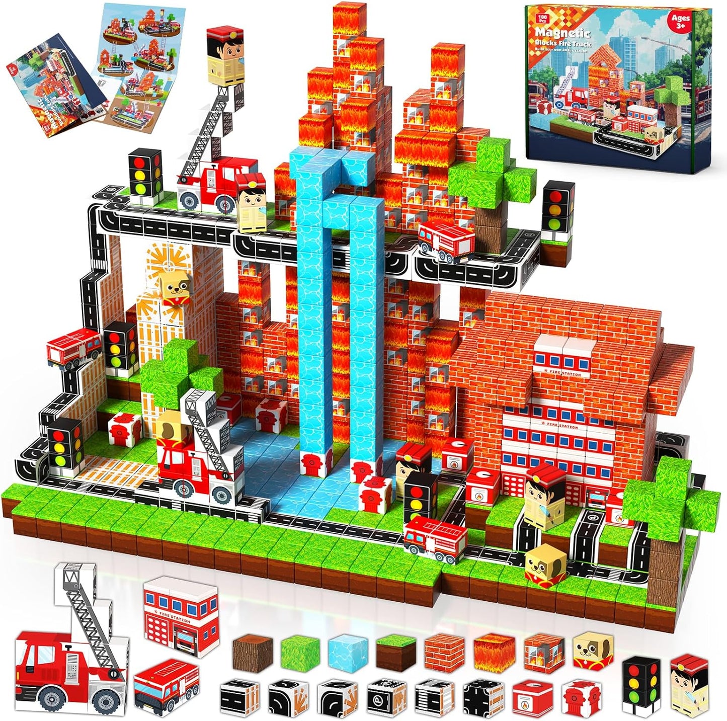 Goody King Bloques Magnéticos | 100 PIEZAS Juego de Cubos de Constr...