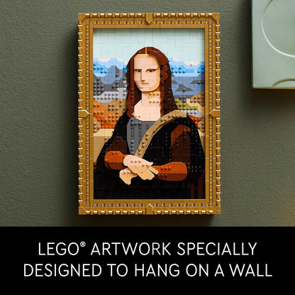 Set de Construcción de Arte LEGO Mona Lisa - Exhibición de Pared de Leonardo da Vinci, Edades 18+ - Manualidades DIY para Hombres, Mujeres - Ideal para Amantes de Rompecabezas y Arte - Idea de Regalo