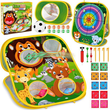 Juego de lanzamiento de bolsas de frijoles de animales, juego de la...