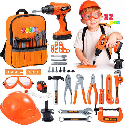 JOYIN Juego de herramientas para niños de 32 piezas, juguetes de he...
