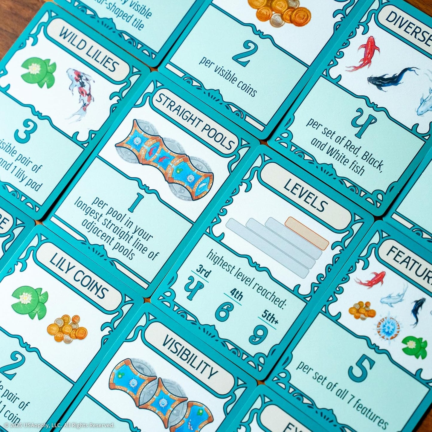 Juego de mesa Fountains, juego competitivo de colocación de azulejos y estrategia, impresionante estética Art Nouveau, 1-5 jugadores, único apilamiento 3D y reclutamiento, amigable para la familia y