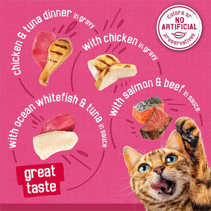 Purina Friskies - Paquete variado de alimentos húmedos en salsa par...