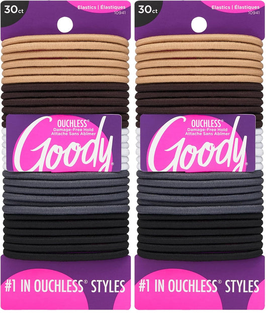 Goody Ouchless - Lazos elásticos para el cabello, 30 unidades, surt...