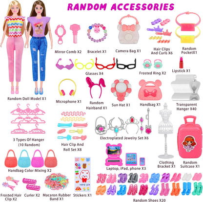 342 piezas de ropa y accesorios para muñecas con muñeca, vestidos d...