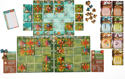 Timber Town - Juego de mesa de Alley Cat Games | A partir de 10 años | Juego de estrategia de dibujo de río para 2 jugadores | Colocación de azulejos, objetivos variables y construcción de ciudad con