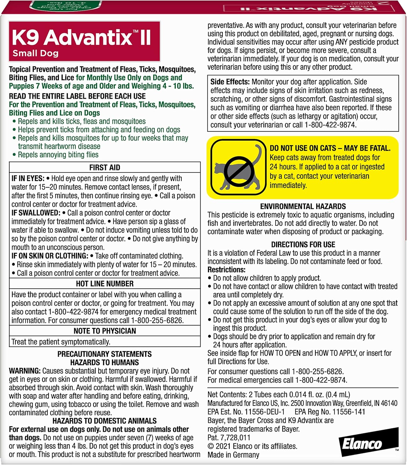K9 Advantix II Tratamiento y prevención de pulgas, garrapatas y mos...