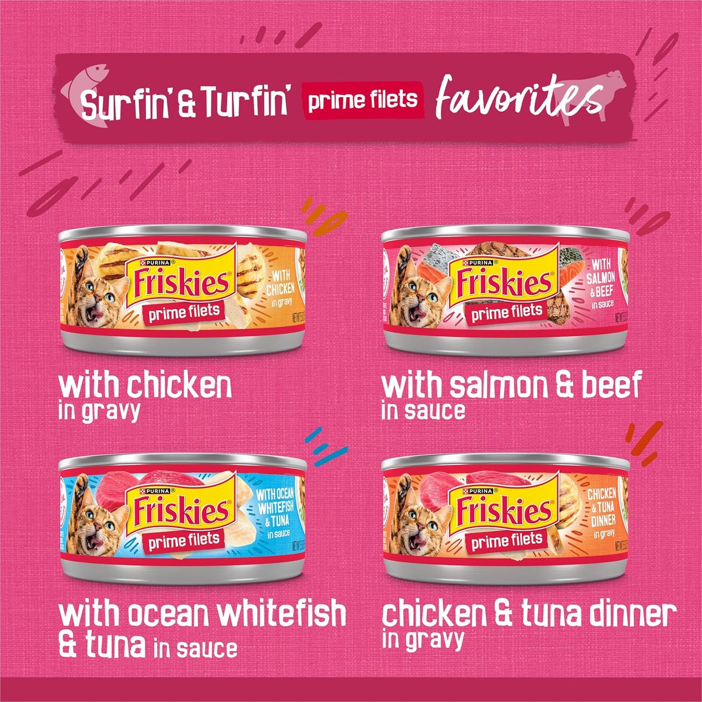 Purina Friskies - Paquete variado de alimentos húmedos en salsa par...