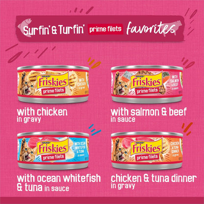 Purina Friskies - Paquete variado de alimentos húmedos en salsa par...