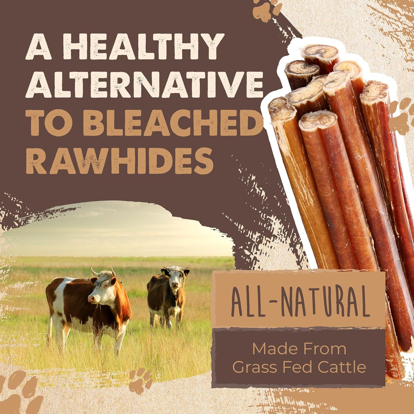 Mighty Paw Naturals Bully Sticks para perros, masticables de carne...