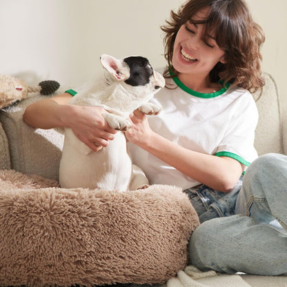 Bedsure - Cama relajante para perro mediano, lavable, tipo dona, ca...