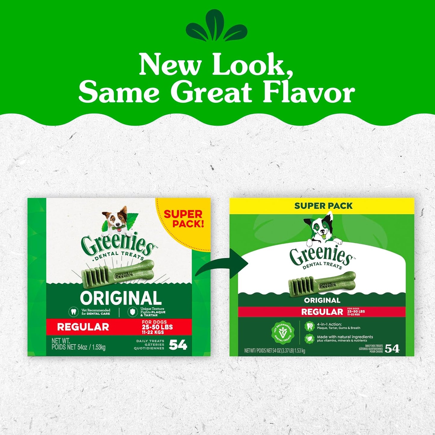Greenies Golosinas dentales regulares originales para perros, paque...
