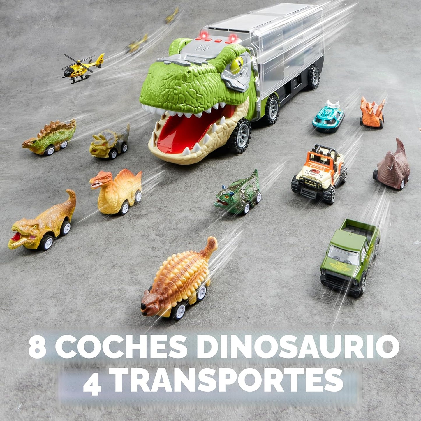 JOYIN Juguetes de dinosaurio 13 en 1 para niños de 3 a 5 años, cami...
