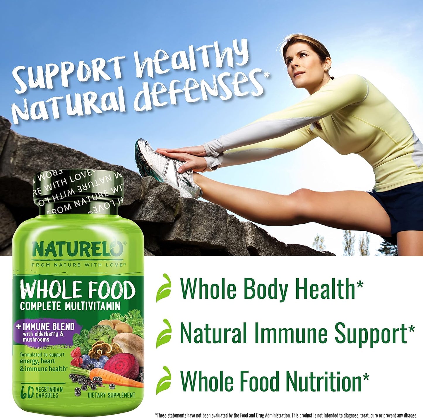 NATURELO Multivitamínico de alimentos integrales + Mezcla inmunológ...