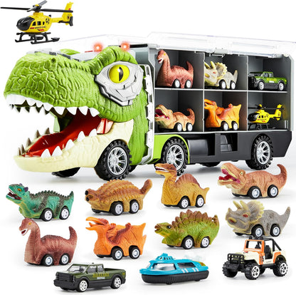 JOYIN Juguetes de dinosaurio 13 en 1 para niños de 3 a 5 años, cami...