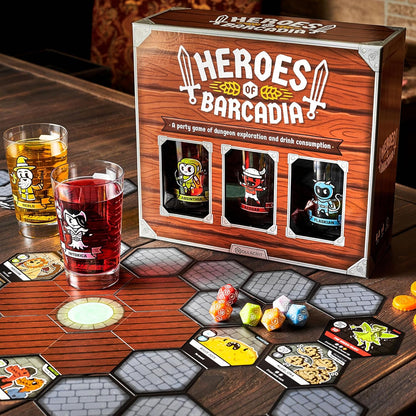 Rollacrit Heroes of Barcadia Juego de Tablero – Juego de Fiesta con Sistema Liquid Life™ y Piezas Impermeables