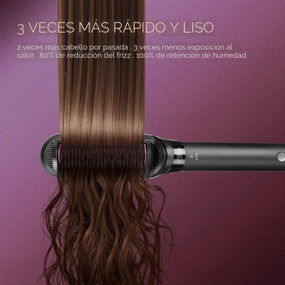 TYMO Cepillo Alisador de Pelo Plancha Plana 2 en 1, 200M Iones Alis...