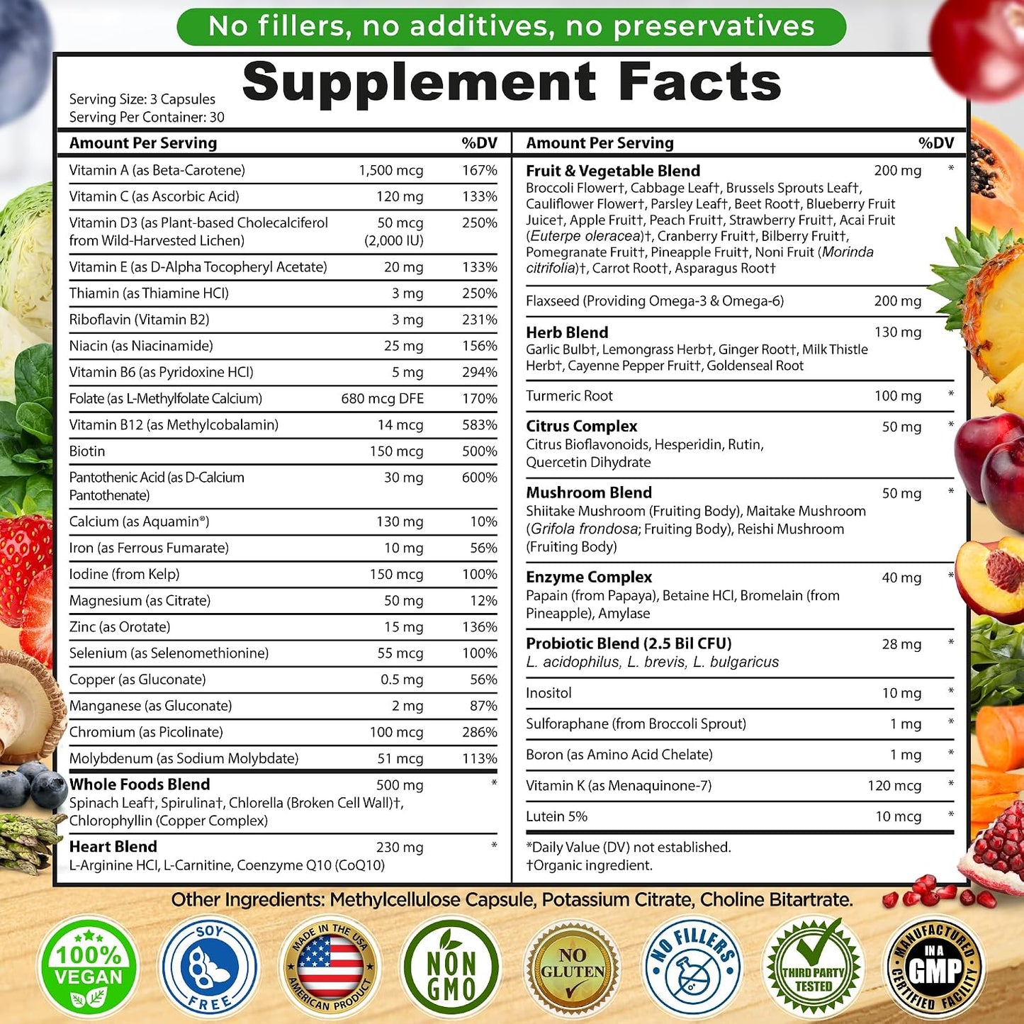 Cápsulas multivitamínicas Whole Food Multivitamin Plus, veganas, de...