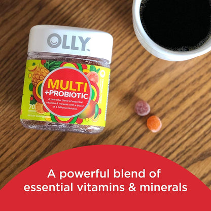 OLLY Gomitas multivitamínicas multiprobióticas para adultos, 1 mil...