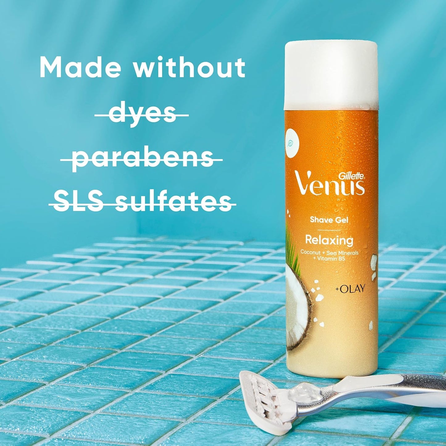 Gillette Venus Gel de afeitado de coco relajante, crema de afeitar,...