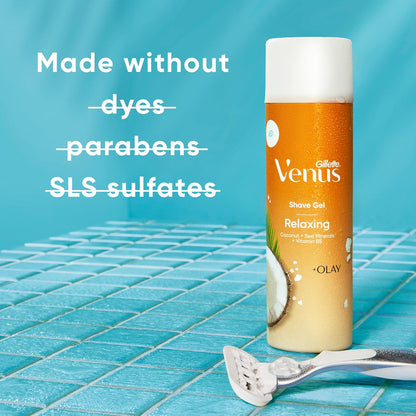 Gillette Venus Gel de afeitado de coco relajante, crema de afeitar,...