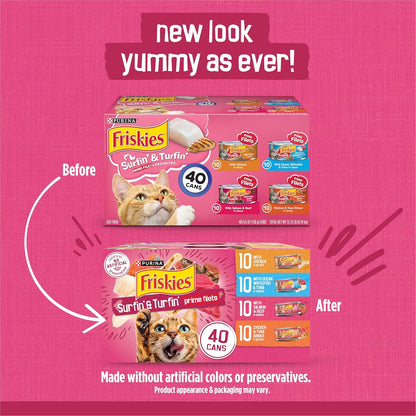 Purina Friskies - Paquete variado de alimentos húmedos para gatos e...